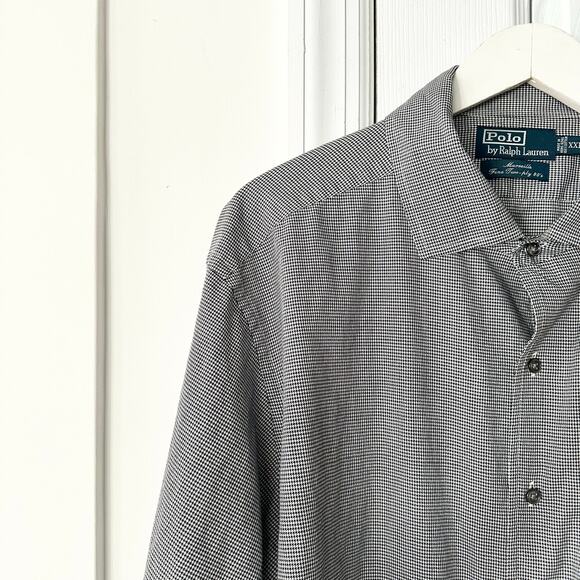 Polo By Ralph Lauren Black White Micro Houndstooth Marseille Buttondown XXL - Picture 8 of 8